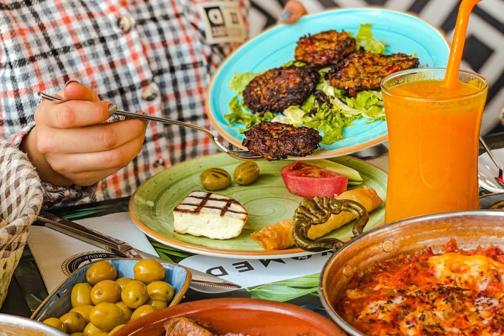 different food items